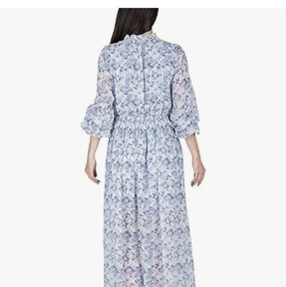 Standards & Practices Blue Floral Long Sleeve Cottagecore Maxi Dress Size 24 - Picture 10 of 11